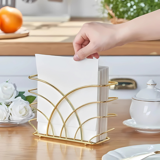 Luxury Arc Gold Napkin Holder – Stylish Tissue Stand for Dining Table & Kitchen