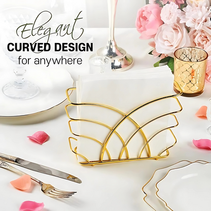 Luxury Arc Gold Napkin Holder – Stylish Tissue Stand for Dining Table & Kitchen