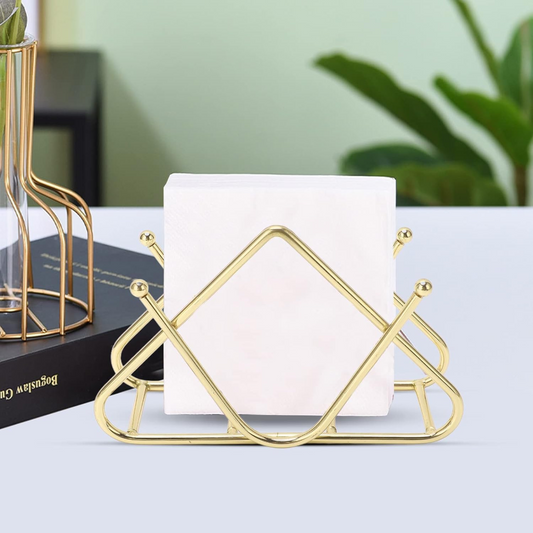 Gold Napkin Holder for Dining Table – Stable Base Tissue Organizer for Kitchen, Office & Restaurant Use